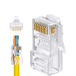 سوکت شبکه ته باز (میان گذر) CAT6 بسته 100 تایی