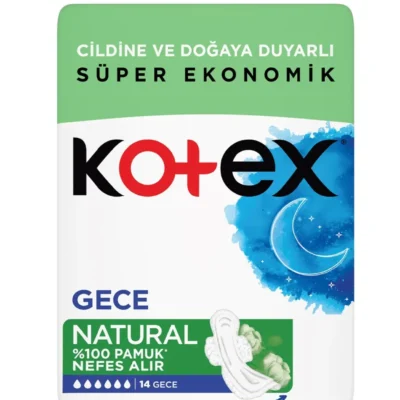 خرید و قیمت نوار بهداشتی کوتکس شب مدل نچرال Kotex Natural بسته 14 عددی
