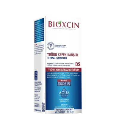 خرید و قیمت شامپو بیوکسین ضد شوره فورت Ds مدل آکوا ترمال BIOXSINE AQUA THERMAL حجم 200میل