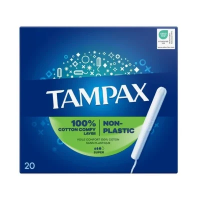 خرید و قیمت تامپون تامپکس مدل سوپر Tampax Tampon Super بسته 20 عددی