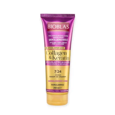 خرید و قیمت کرم مو بیوبلاس مدل کلاژن و کراتین BIOBLAS COLLAGEN & KERATIN حجم 250 میلی لیتر