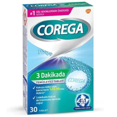 خرید و قیمت قرص جرم گیر دندان مصنوعی کورگا COREAGA بسته 30 عددی