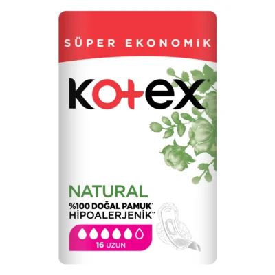 خرید و قیمت نوار بهداشتی کوتکس بلند مدل نچرال Kotex Natural بسته 16 عددی