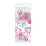 خرید و قیمت خود تراش زنانه دو تیغ ژیلت ونوس Gillette Simply Venus بسته 5 عددی