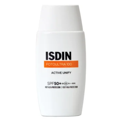 خرید و قیمت کرم ضد آفتاب ضد لک بی رنگ اکتیو یونیفای ایزدین ISDIN Foto Ultra ۱۰۰ Active Unify Fusion Fluid SPF50 حجم 50 میلی لیتر