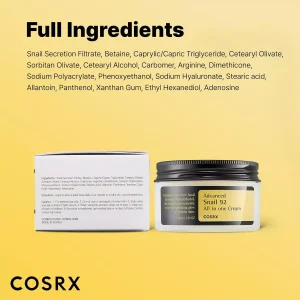 خرید و قیمت کرم آبرسان و مرطوب کننده چند منظوره کاسه ای کوزارکس COSRX Advanced Snail ۹۲ All in One Cream وزن 100 گرم