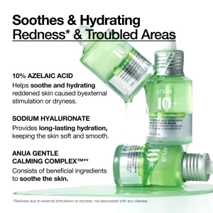 سرم آزلائیک اسید %۱۰ و هیالورون تسکین دهنده آنوا Anua Azelaic Acid 10 Hyaluron Redness Soothing Serum حجم 30 میلی لیتر