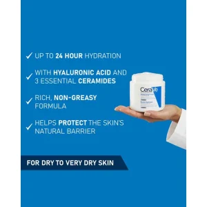 خرید و قیمت آبرسان و مرطوب کننده پوست خشک تا نرمال سراوی‌ CeraVe Moisturising Cream وزن 340 گرم