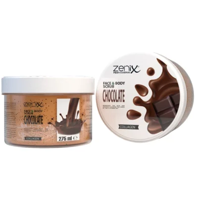 خرید و قیمت اسکراب صورت و بدن زنیکس رایحه شکلات zenix face skin care daily scrub chocolate حجم 275 میلی لیتر