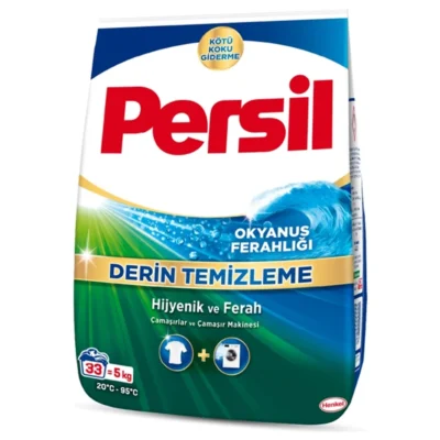 خزید و قیمت پودر ماشین لباسشویی پرسیل رایحه اقیانوس مخصوص لباس های سفید Persil DERİN TEMİZLEME OKYANUS FERAHLIĞI وزن 5 کیلو گرم