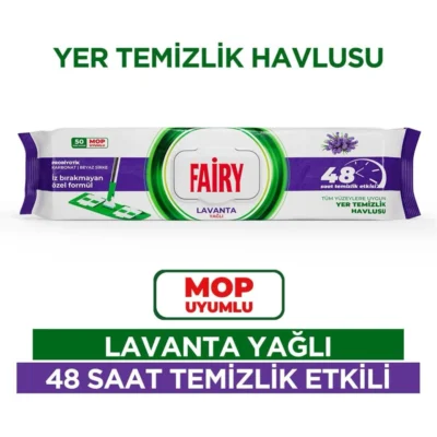 خرید و قیمت دستمال مرطوب طی چند منظوره فیری رایحه لاوندر FAIRY mop uyumlu LAVANTA بسته 50 عددی