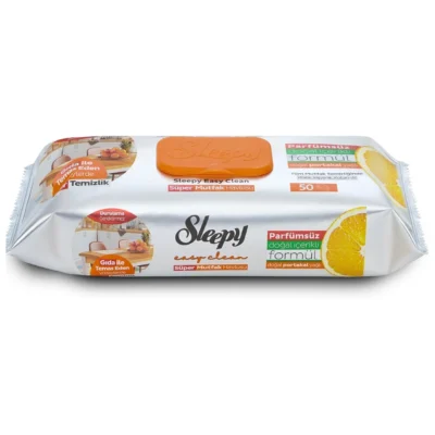 خرید و قیمت دستمال آشپزخانه اسلیپی رایحه پرتقال Sleepy Easy Clean portakal بسته 50 عددی