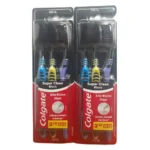 مسواک کلگیت زغالی۳ قلو فرچه مدیوم مدل سوپر بلک کلین Colgate Super Black Clean - Image 3