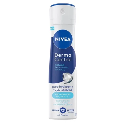 خرید و قیمت اسپری ضد تعریق 72 ساعته زنانه نیوآ رایحه کنترل‌کننده پوست NIVEA derma control حجم 200 میلی لیتر