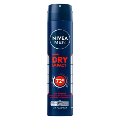 خرید و قیمت اسپری ضد تعریق 72 ساعته مردانه نیوآ رایحه ضربه خشک NIVEA dry impact حجم 200 میلی لیتر