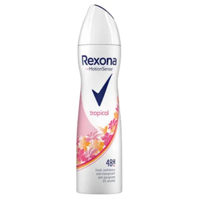 خرید و قیمت اسپری ضد تعریق 48 ساعته زنانه رکسونا ایتالیا رایحه استوایی Rexona tropical حجم 200 میلی لیتر