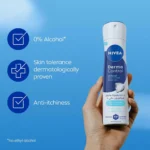 اسپری ضد تعریق 72 ساعته زنانه نیوآ رایحه کنترل‌کننده پوست NIVEA derma control حجم 200 میلی لیتر - Image 2
