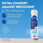 خرید و قیمت اسپری ضد تعریق 72 ساعته زنانه نیوآ رایحه کنترل‌کننده پوست NIVEA derma control حجم 200 میلی لیتر