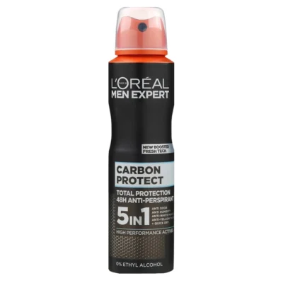 خرید و قیمت اسپری ضد تعریق مردانه لورال 48 ساعته رایحه محافظ کربنی L'OREAL CARBON PROTECT حجم 250 میلی لیتر