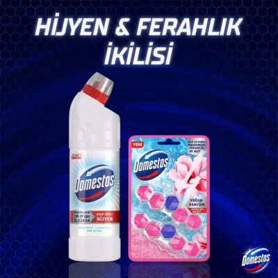 خرید و قیمت مایع سفید کننده و جرمگیر سطوح دامستوس مدل سفیدی برف Domestos KAR BEYAZI حجم 750 میلی لیتر