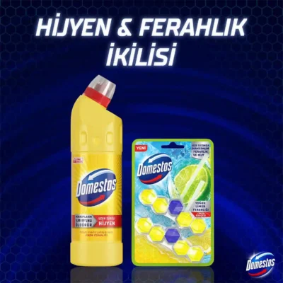 خرید و قیمت مایع سفید کننده و جرمگیر سطوح دامستوس مدل لیمویی Domestos LIMON FERAHLIĞI حجم 750 میلی لیتر