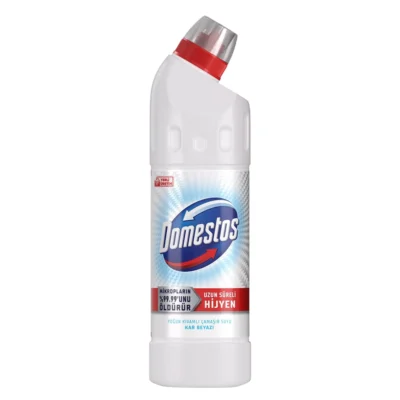 خرید و قیمت مایع سفید کننده و جرمگیر سطوح دامستوس مدل سفیدی برف Domestos KAR BEYAZI حجم 750 میلی لیتر