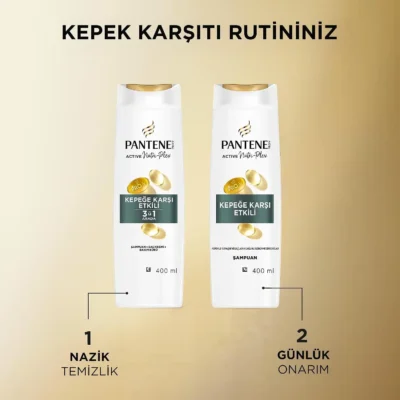 خرید و قیمت شامپو مو پنتن ضد شوره PANTENE KEPEĞE KARŞI ETKİLİ حجم 400 میلی لیتر